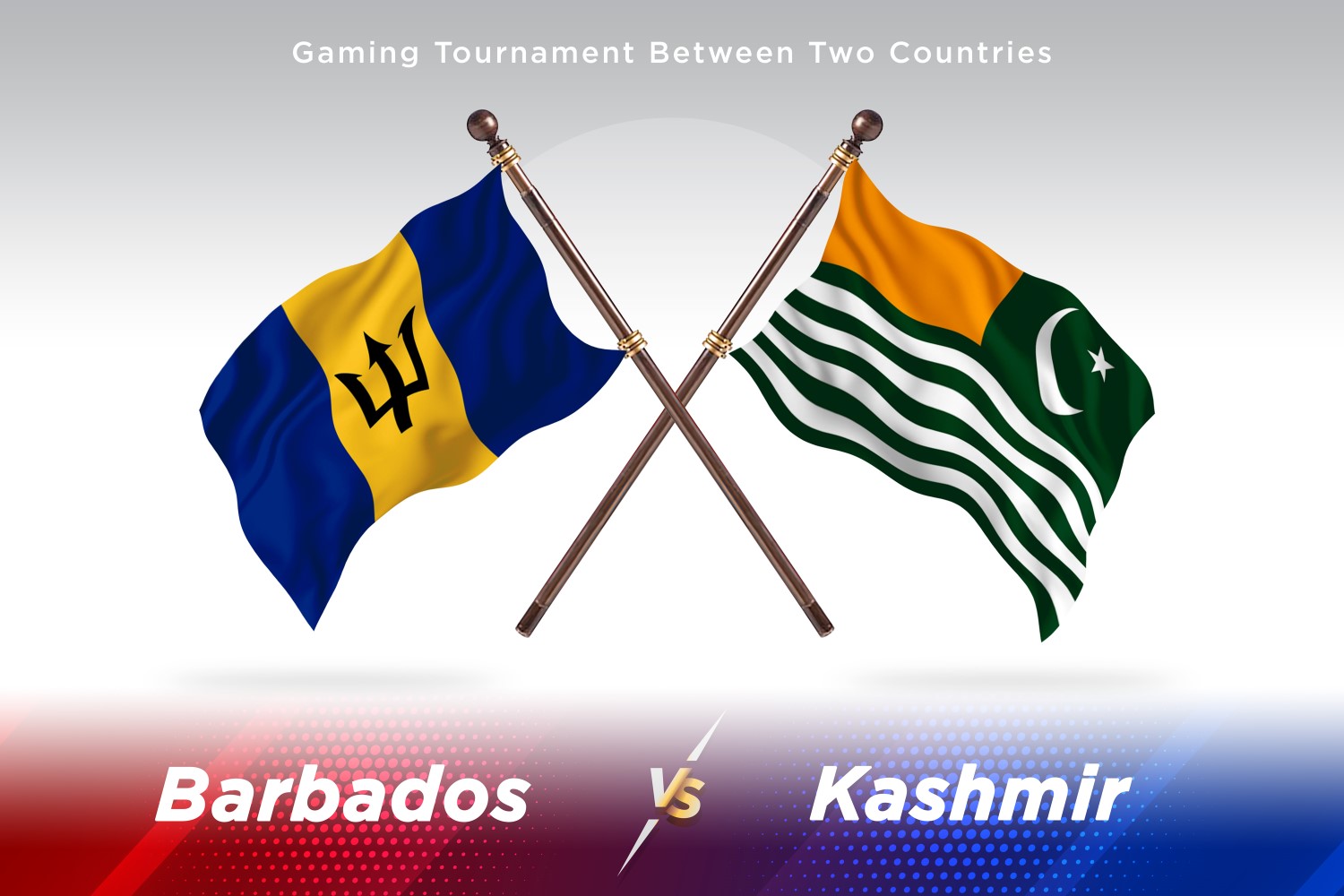 Barbados versus Kashmir Two Flags