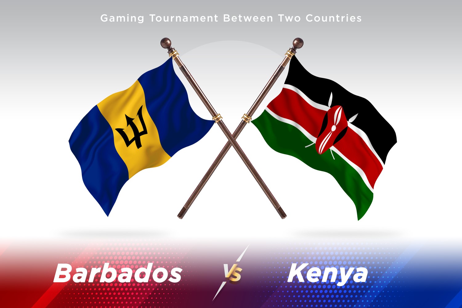 Barbados versus Kenya Two Flags