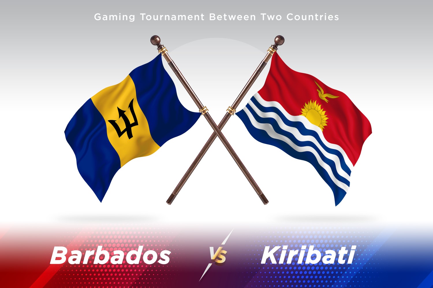 Barbados versus Kiribati Two Flags