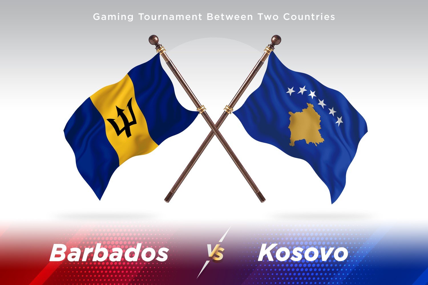 Barbados versus Kosovo Two Flags