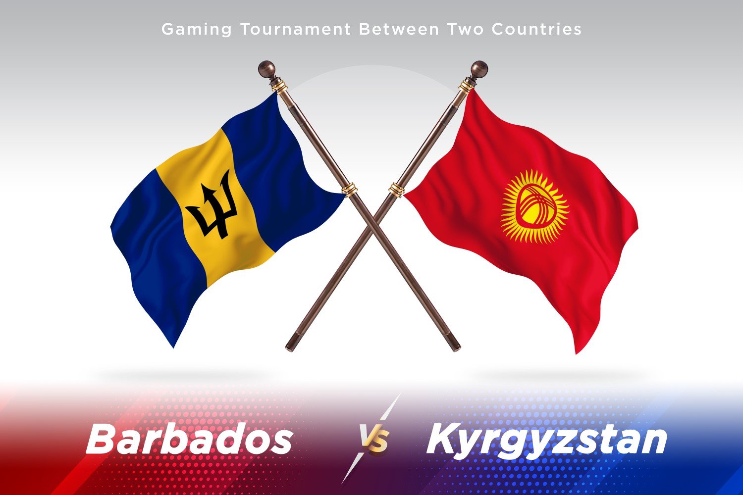 Barbados versus Kyrgyzstan Two Flags