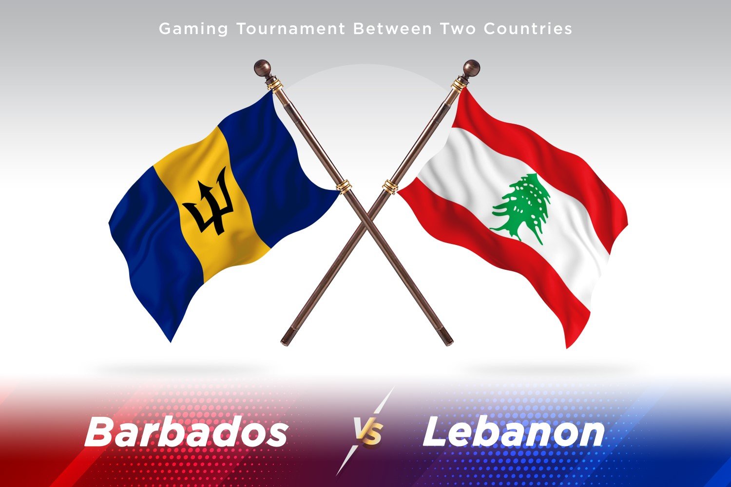 Barbados versus Lebanon Two Flags