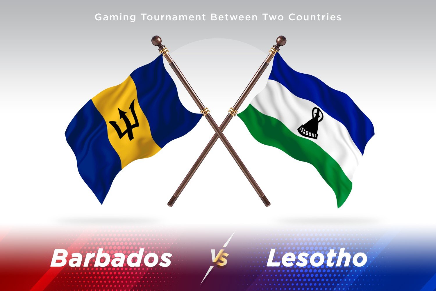 Barbados versus Lesotho Two Flags