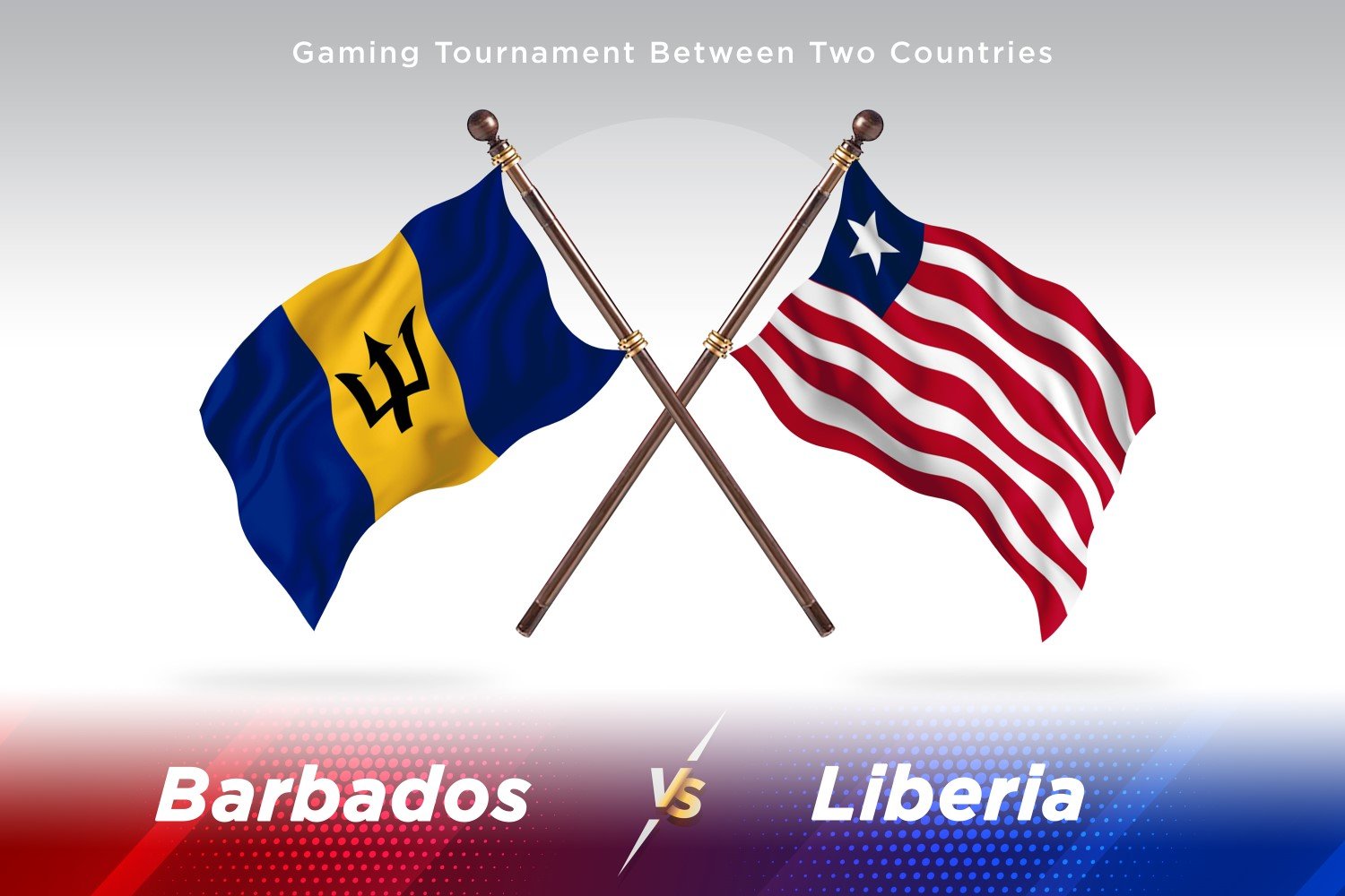 Barbados versus Liberia Two Flags