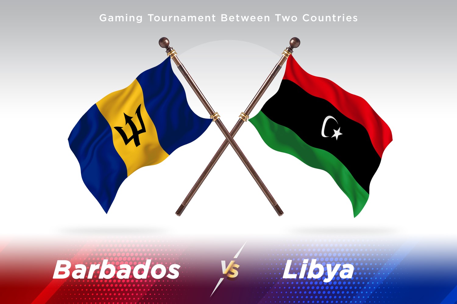 Barbados versus Libya Two Flags