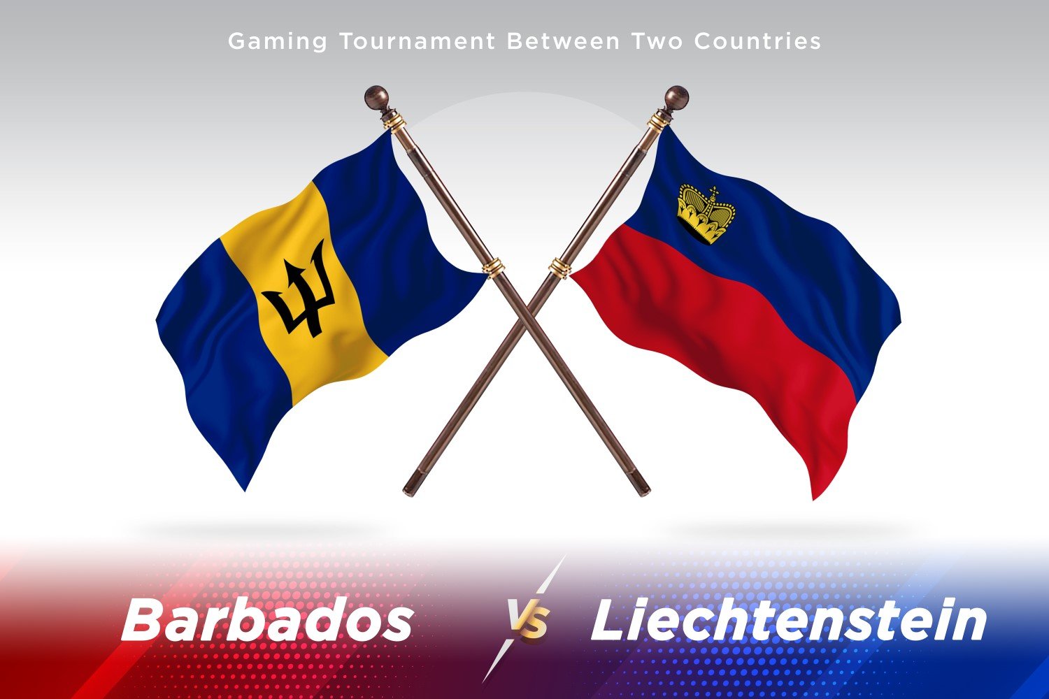 Barbados versus Liechtenstein Two Flags