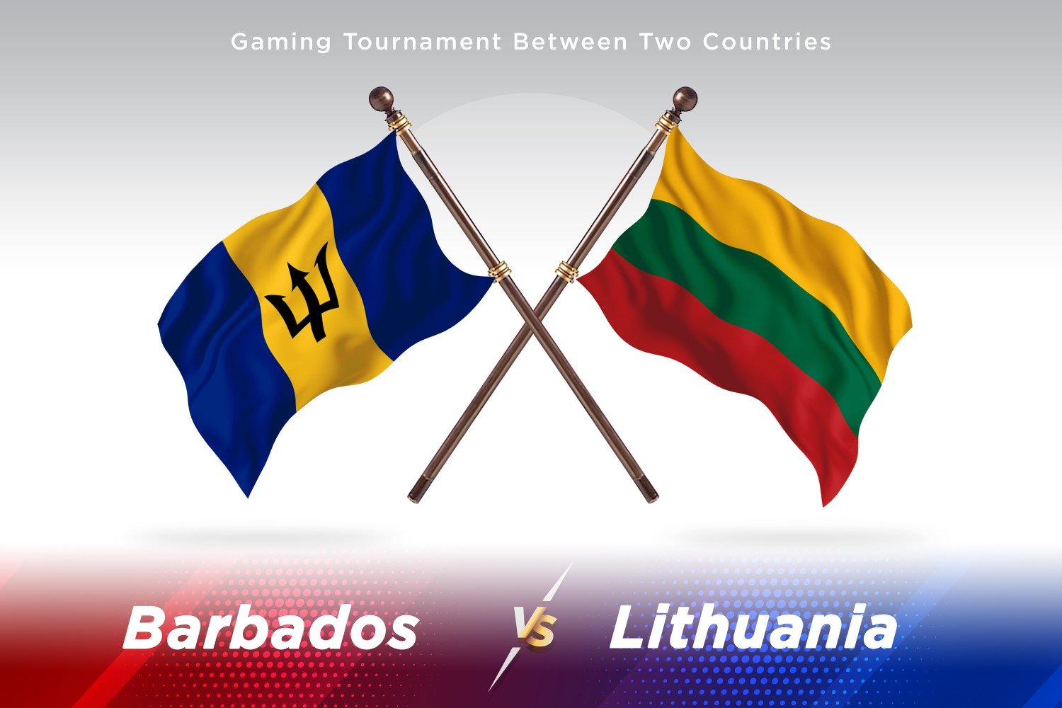 Barbados versus Lithuania Two Flags