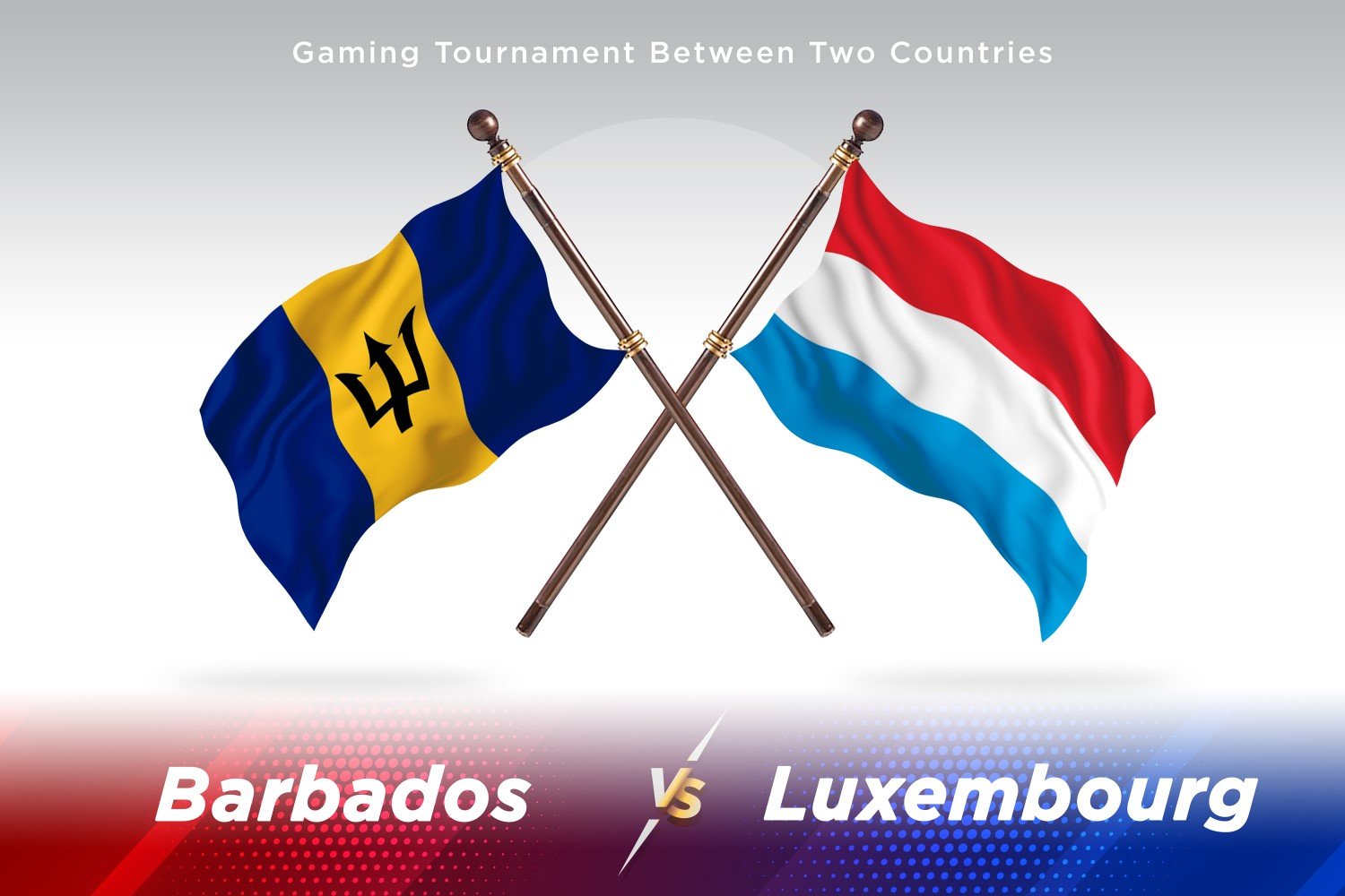 Barbados versus Luxembourg Two Flags