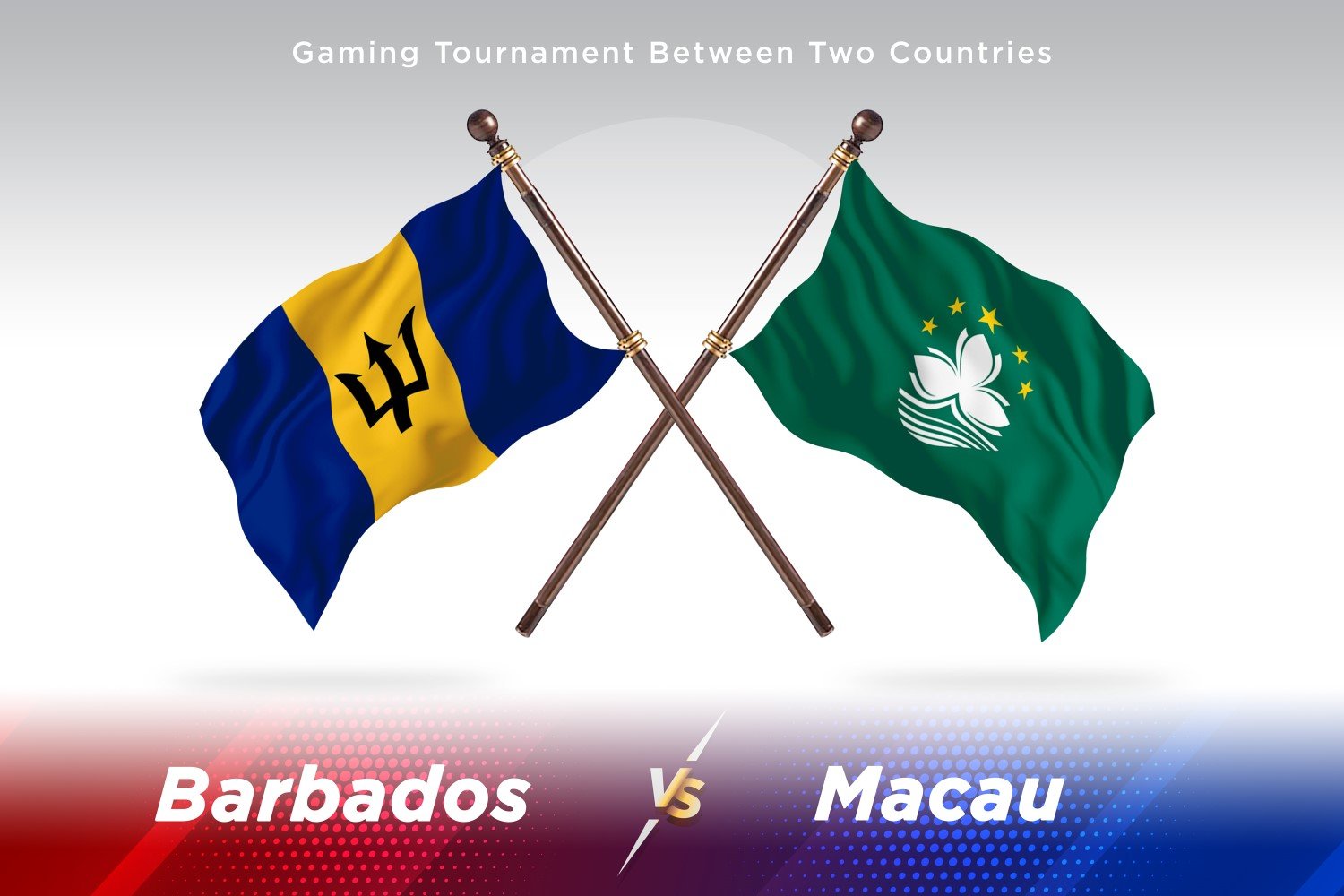 Barbados versus Macau Two Flags