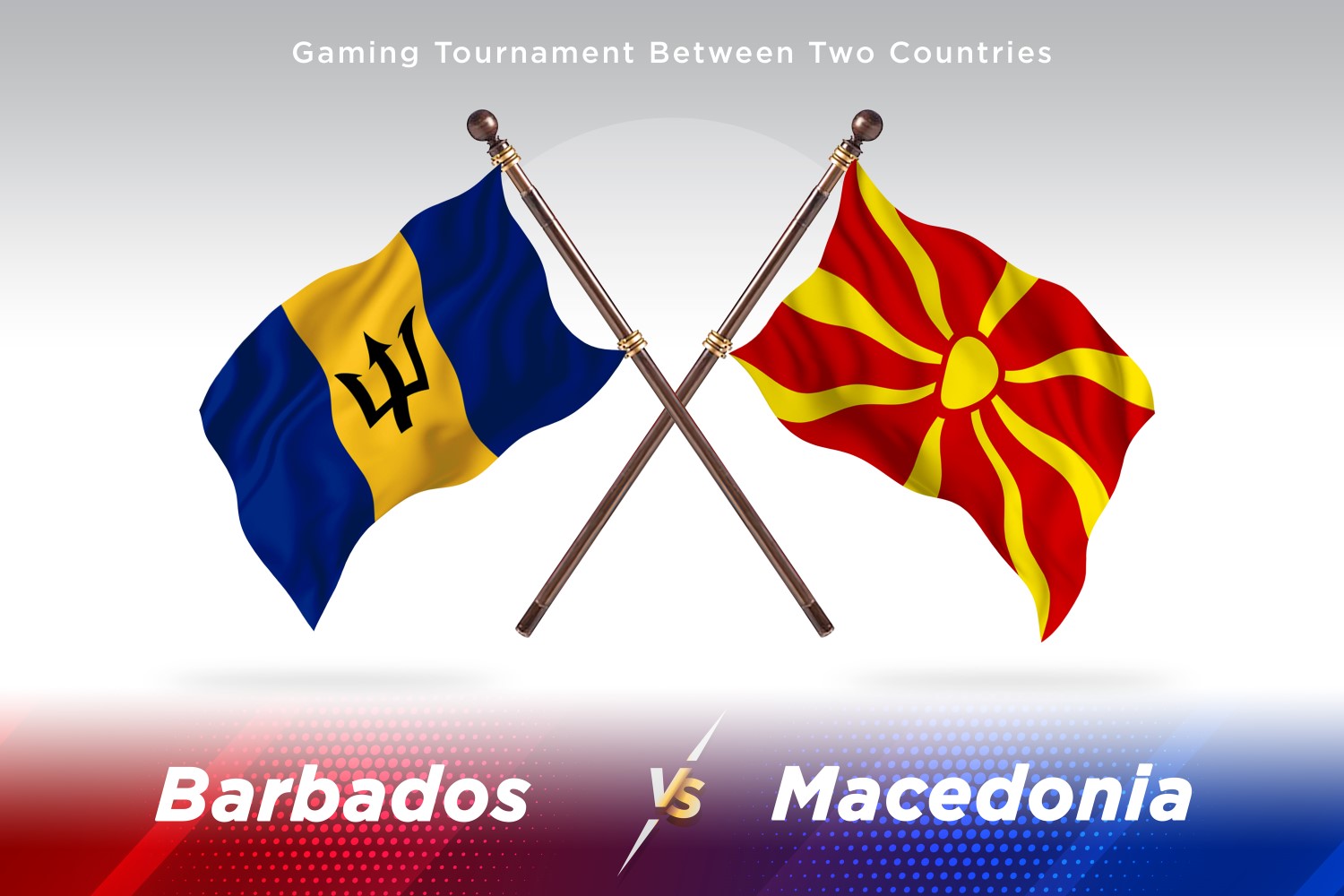 Barbados versus Macedonia Two Flags