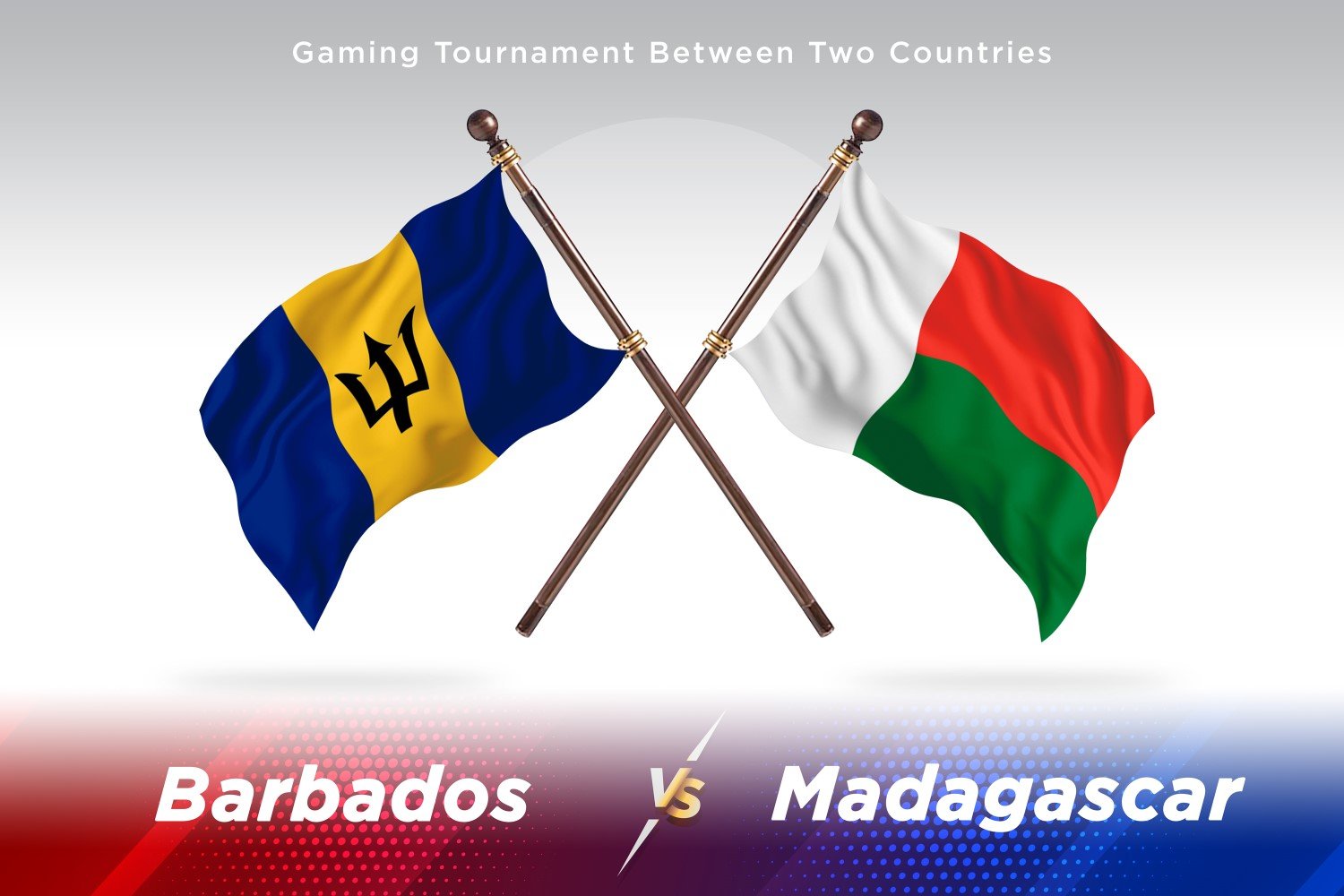 Barbados versus Madagascar Two Flags