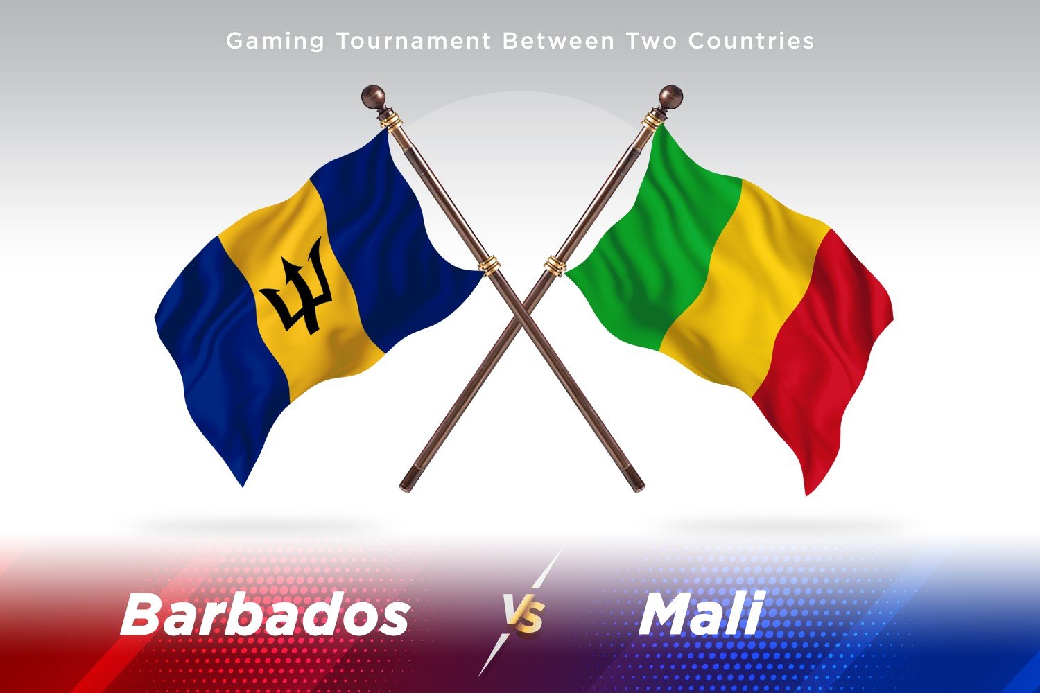 Barbados versus Mali Two Flags