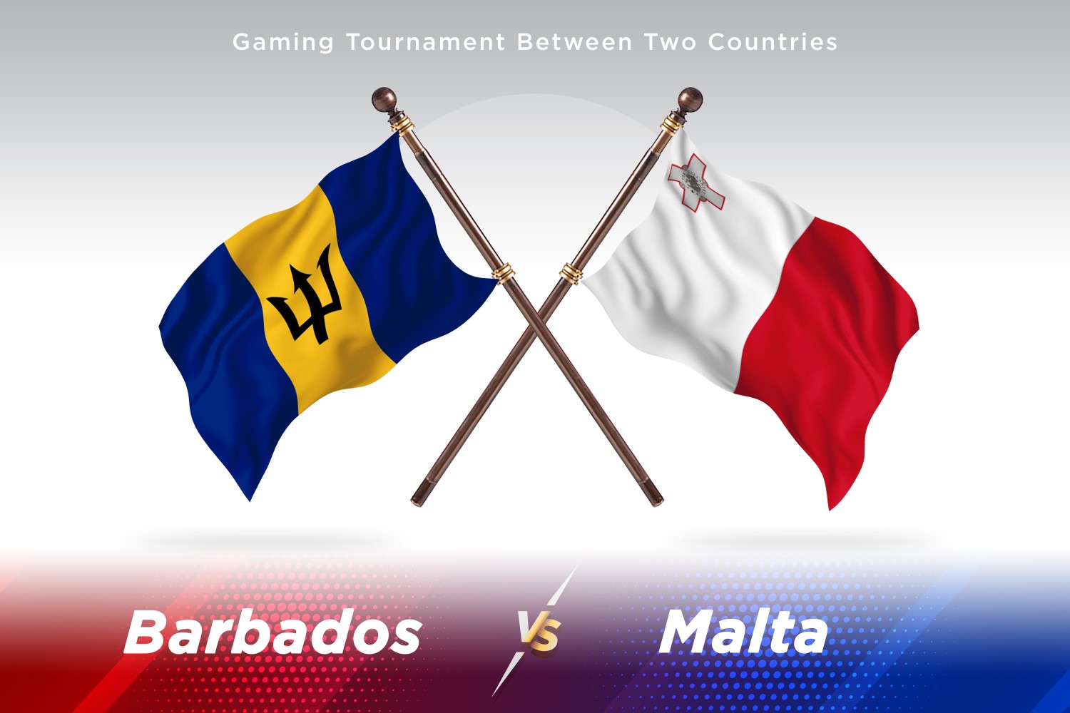 Barbados versus Malta Two Flags