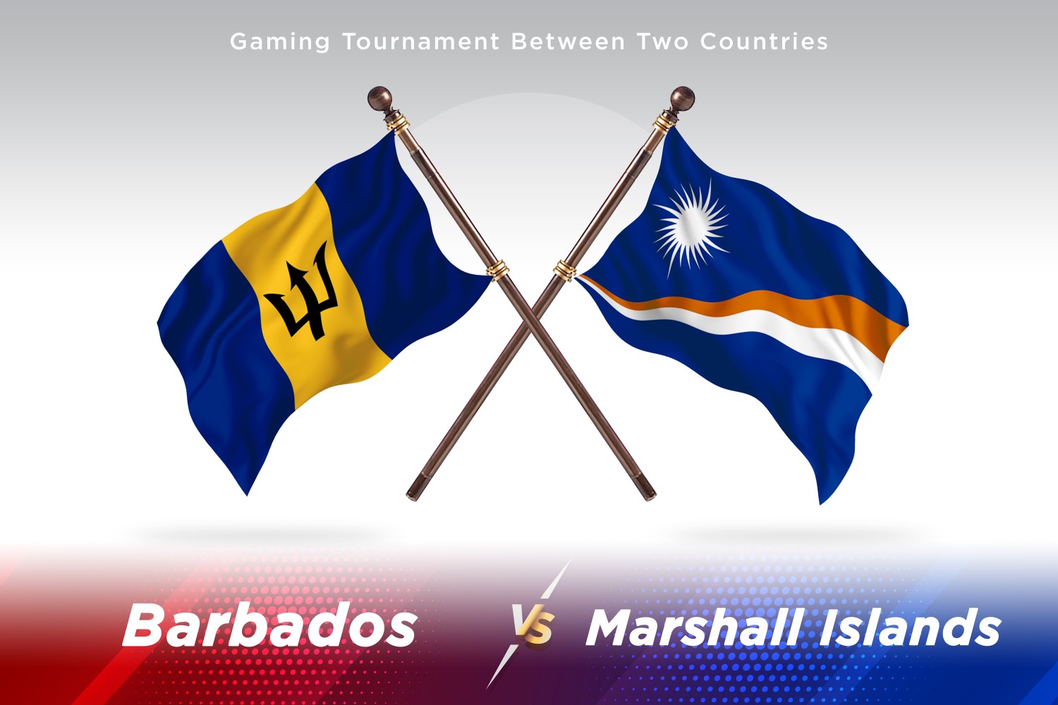 Barbados versus marshal islands Two Flags