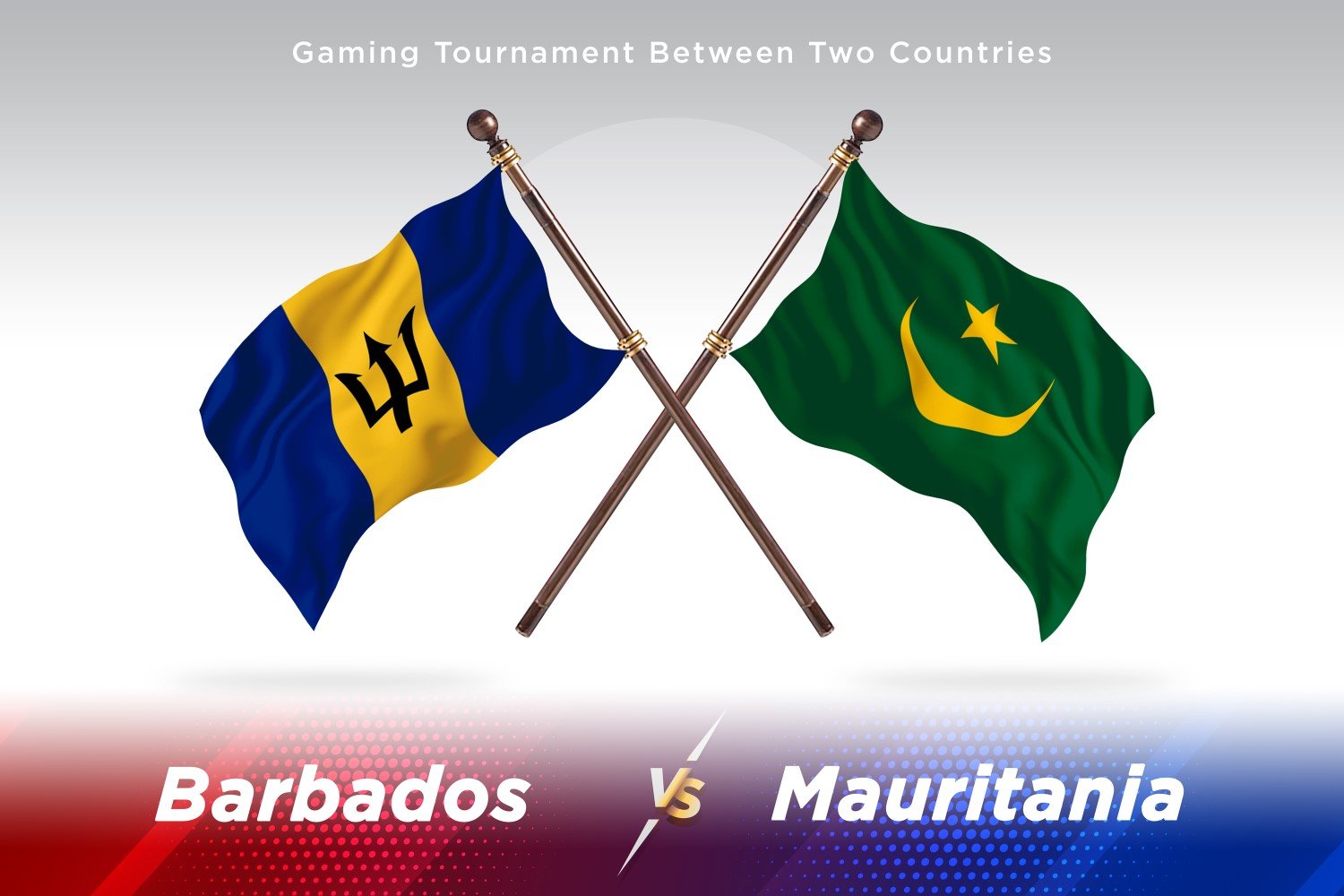 Barbados versus Mauritania Two Flags