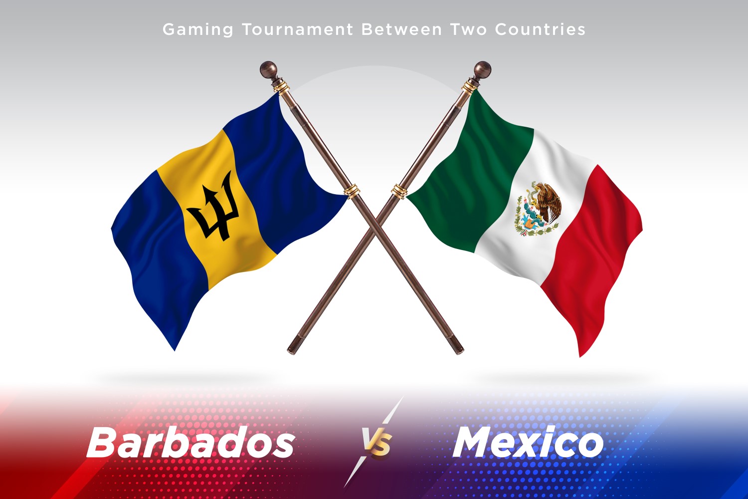 Barbados versus Mexico Two Flags