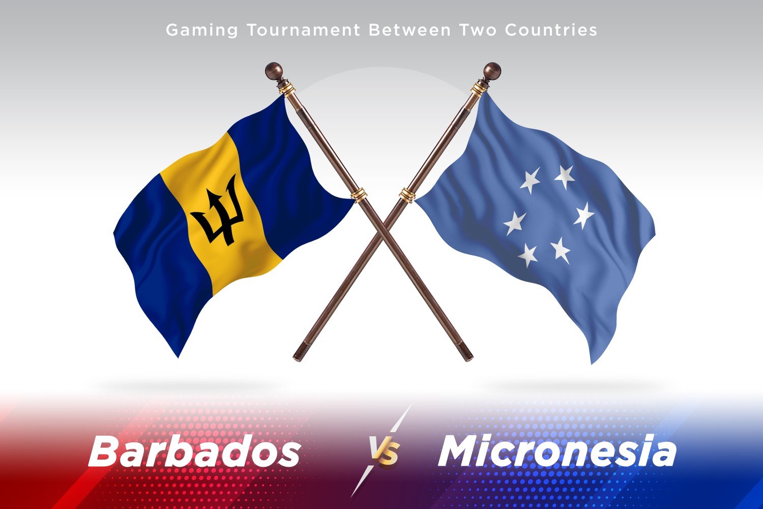 Barbados versus Micronesia Two Flags