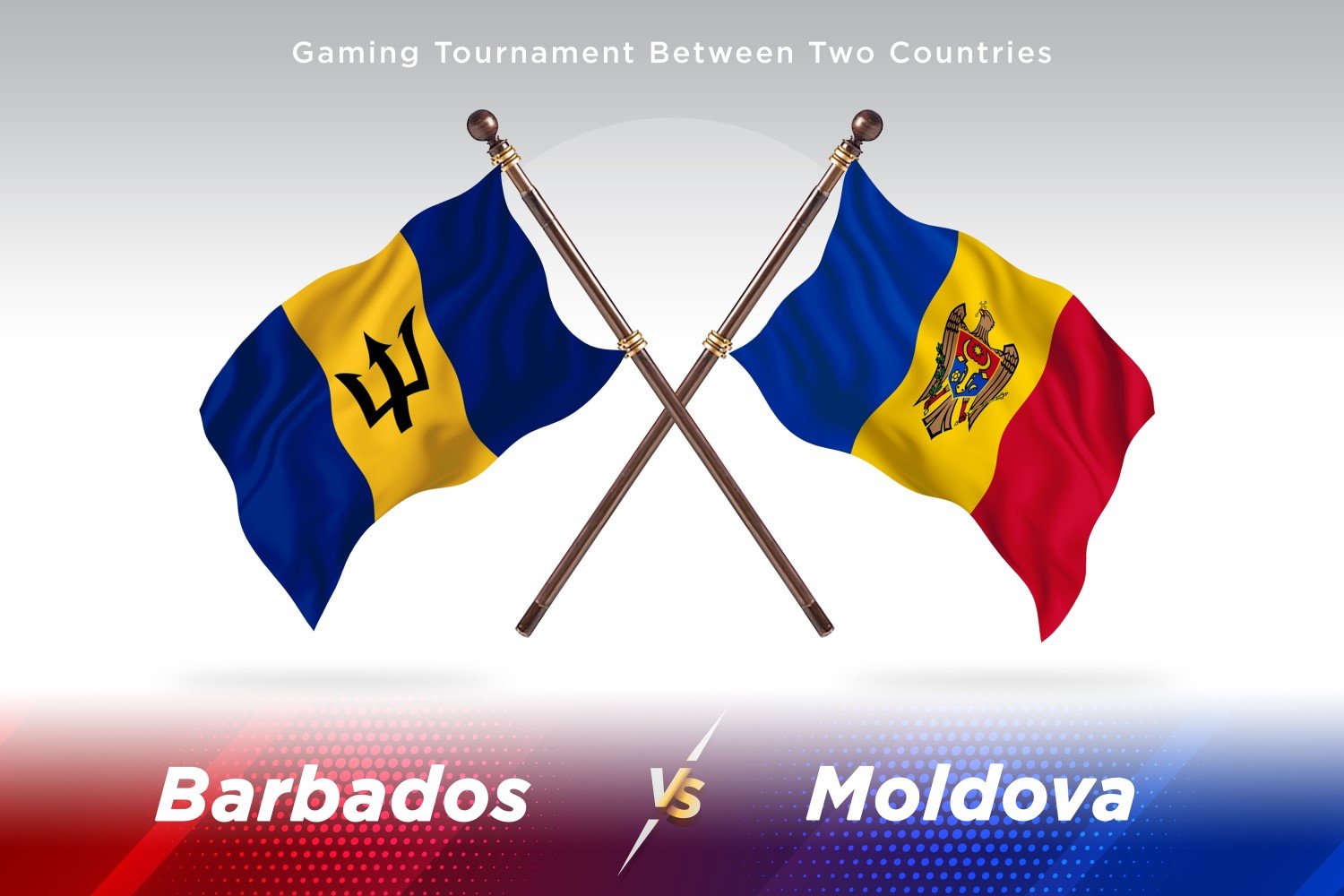 Barbados versus Moldova Two Flags