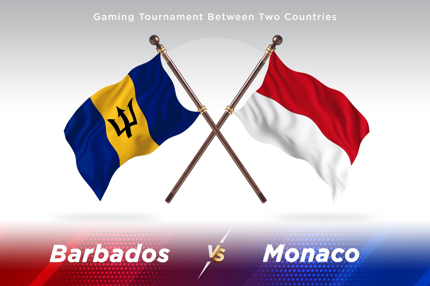 Barbados versus Monaco Two Flags