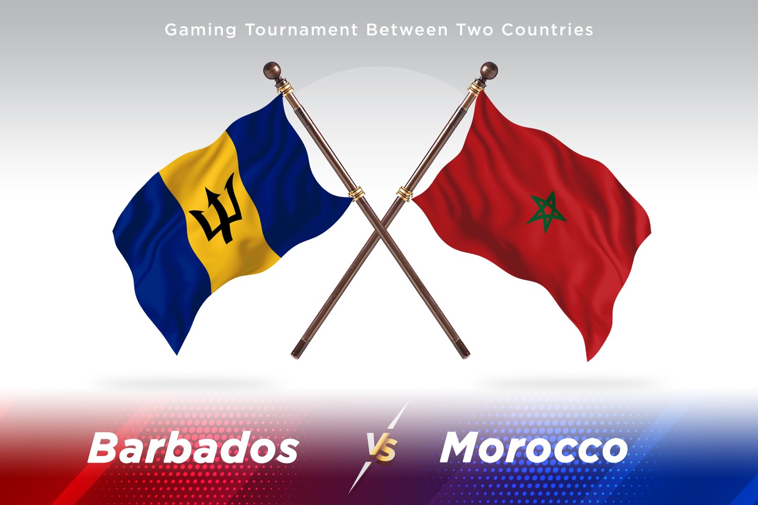 Barbados versus morocco Two Flags