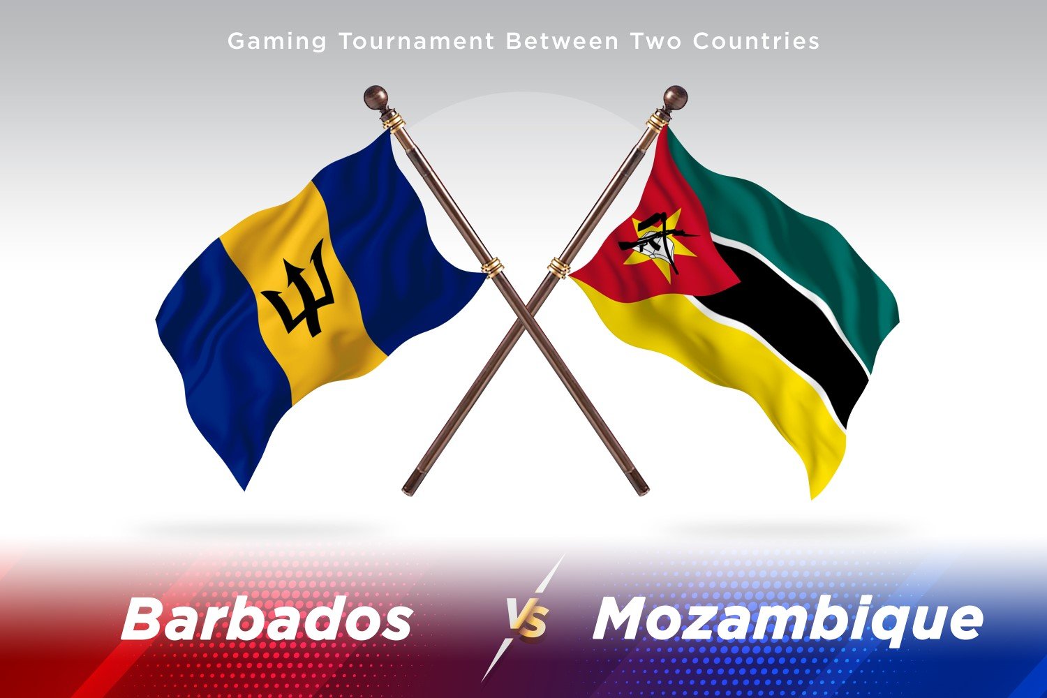 Barbados versus Mozambique Two Flags