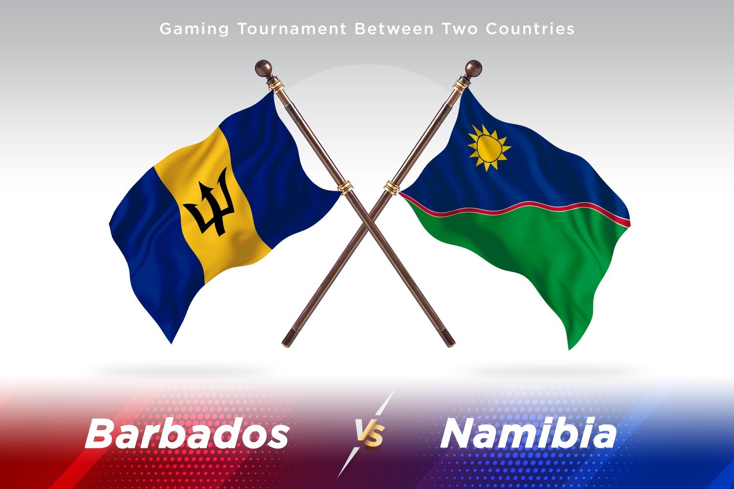 Barbados versus Namibia Two Flags