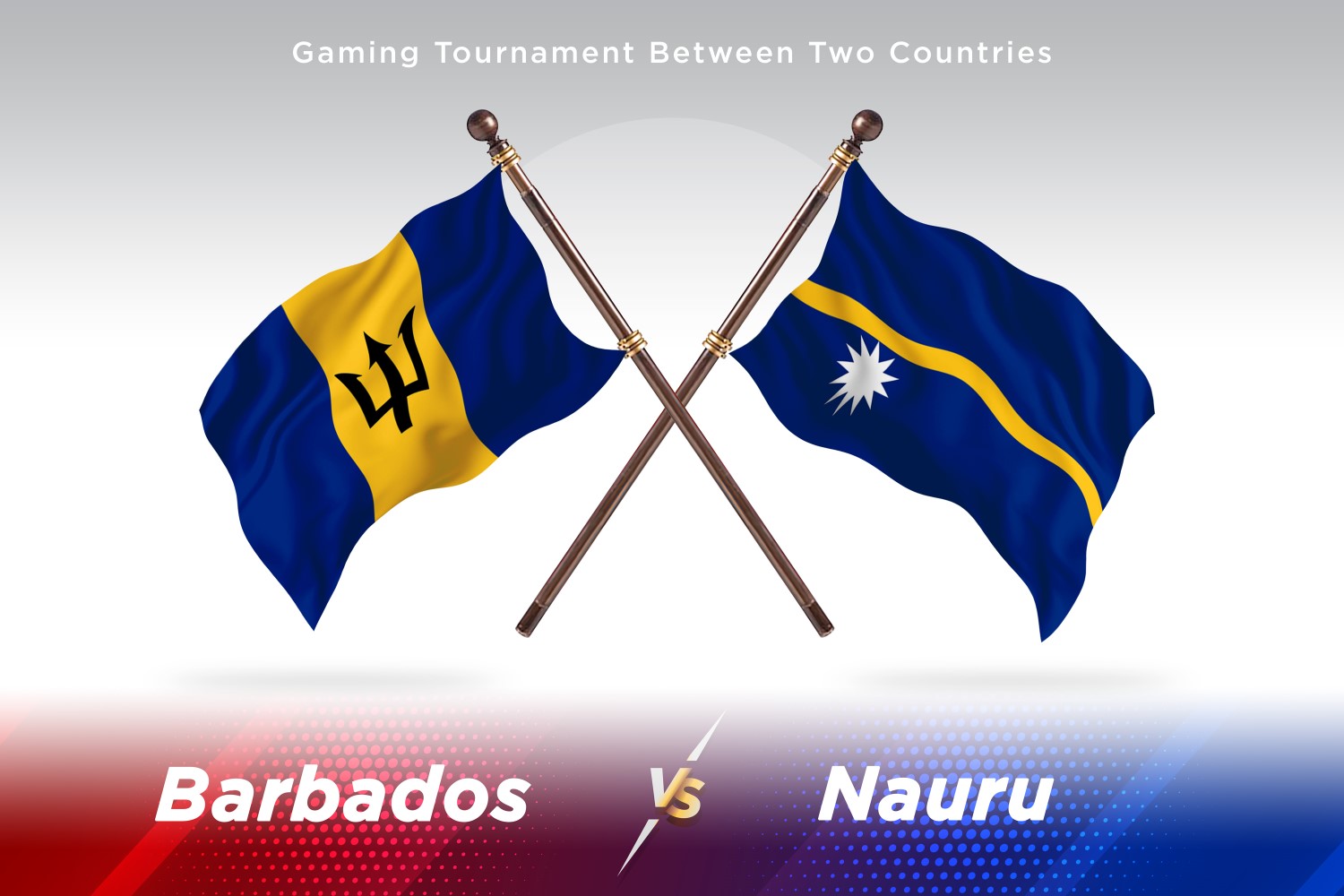 Barbados versus Nauru Two Flags