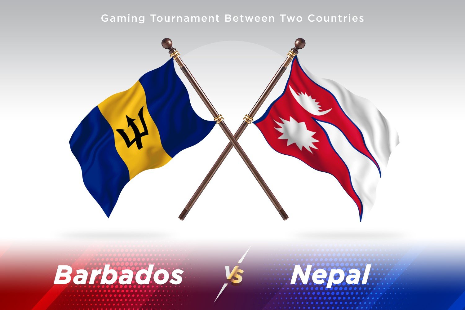 Barbados versus Nepal Two Flags