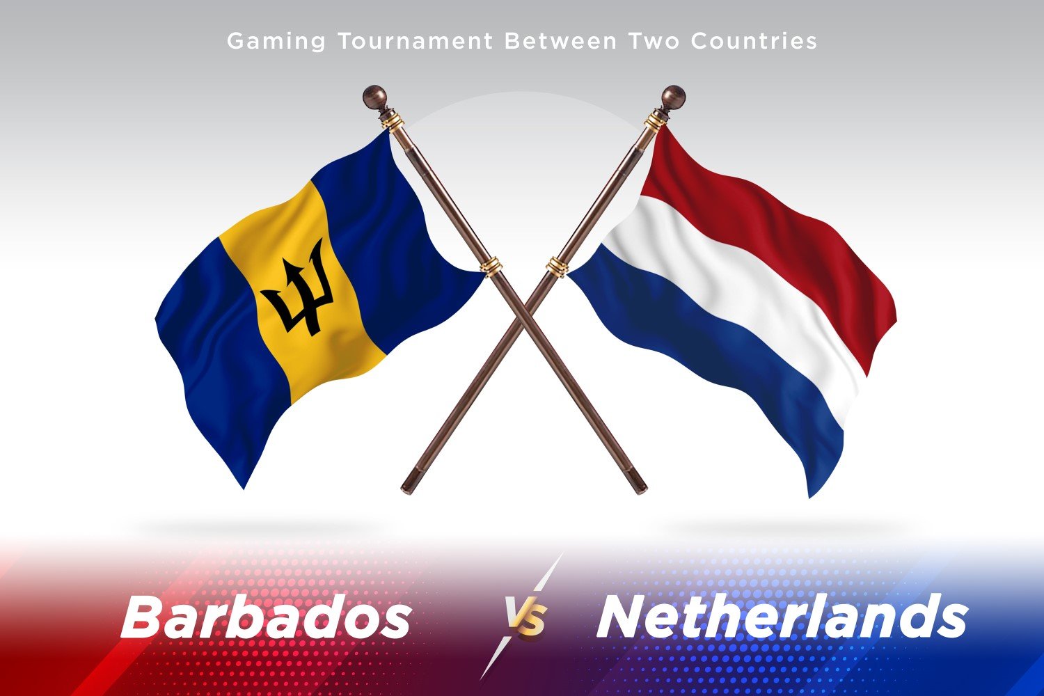 Barbados versus Netherlands Two Flags