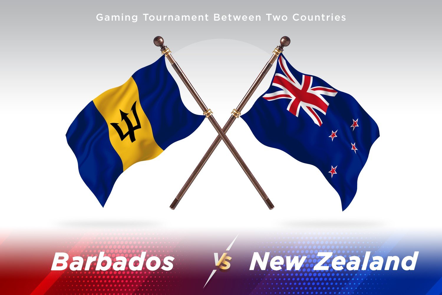 Barbados versus new Zealand Two Flags