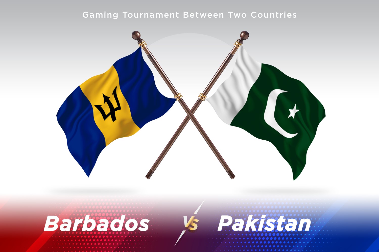 Barbados versus Pakistan Two Flags