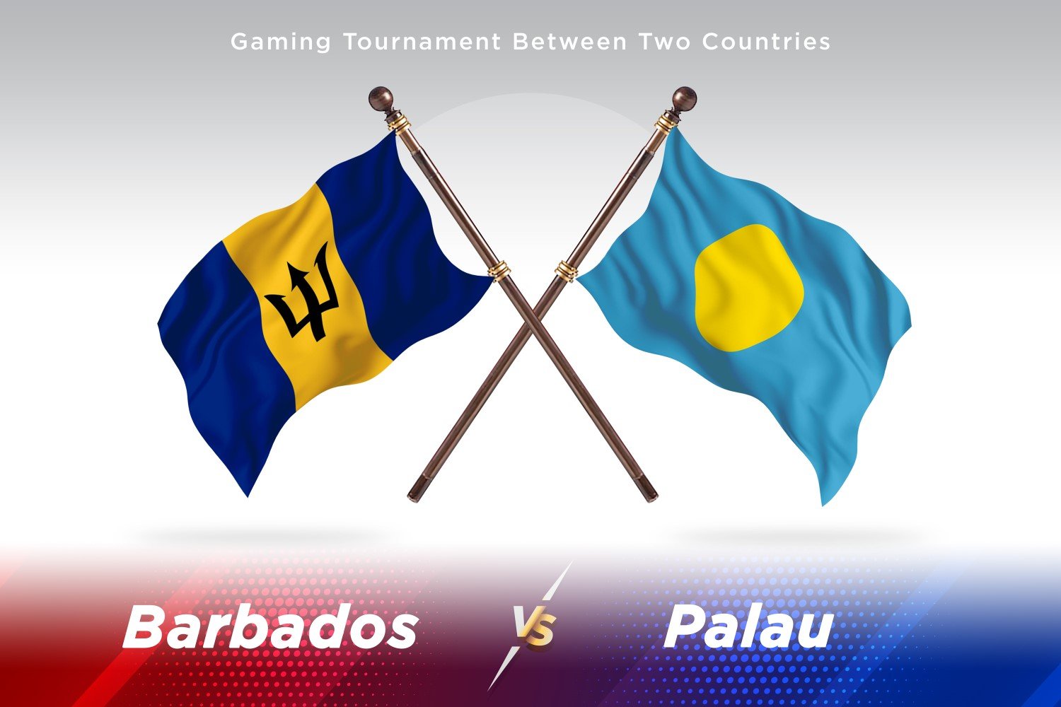 Barbados versus Palau Two Flags