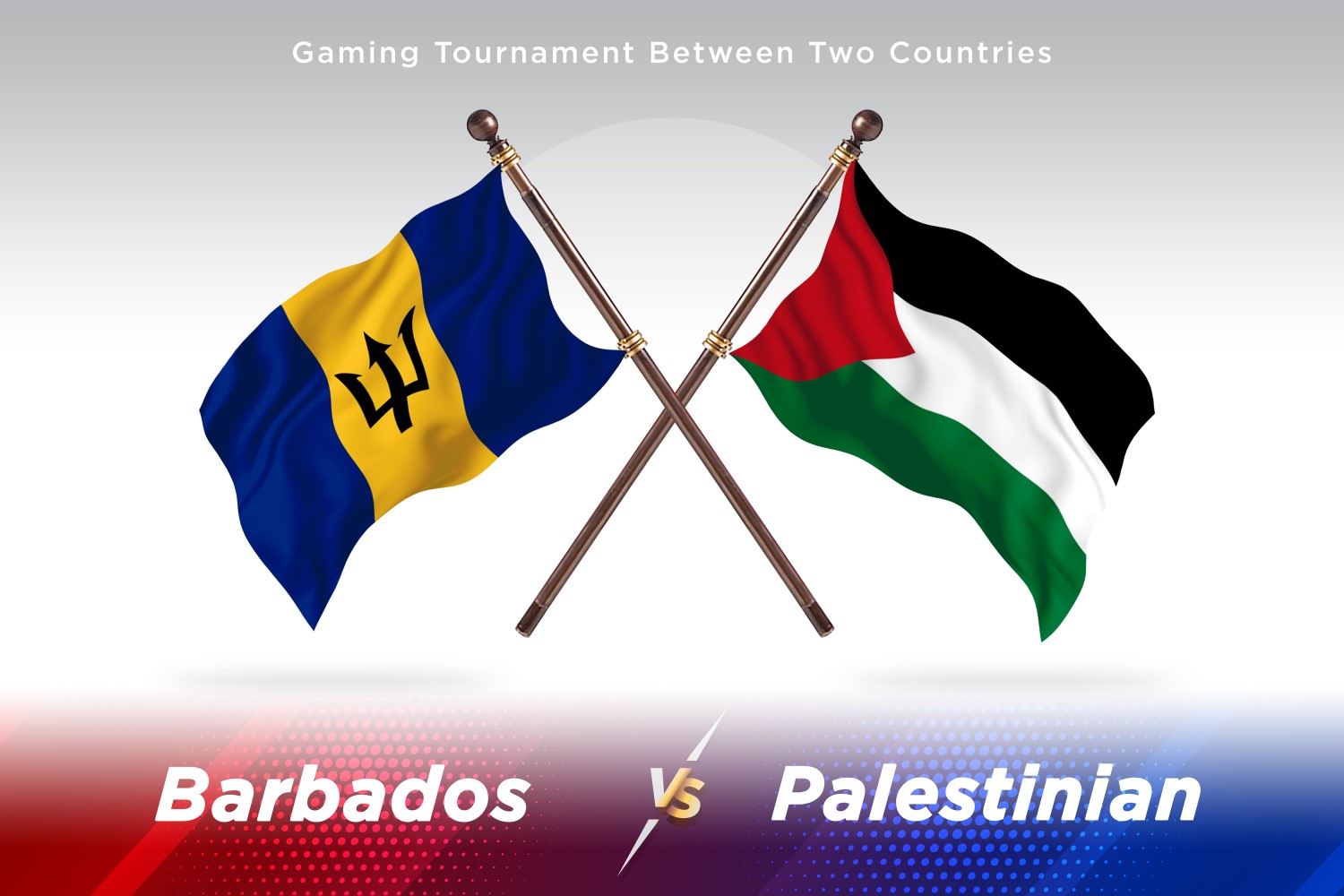 Barbados versus Palestinian Two Flags