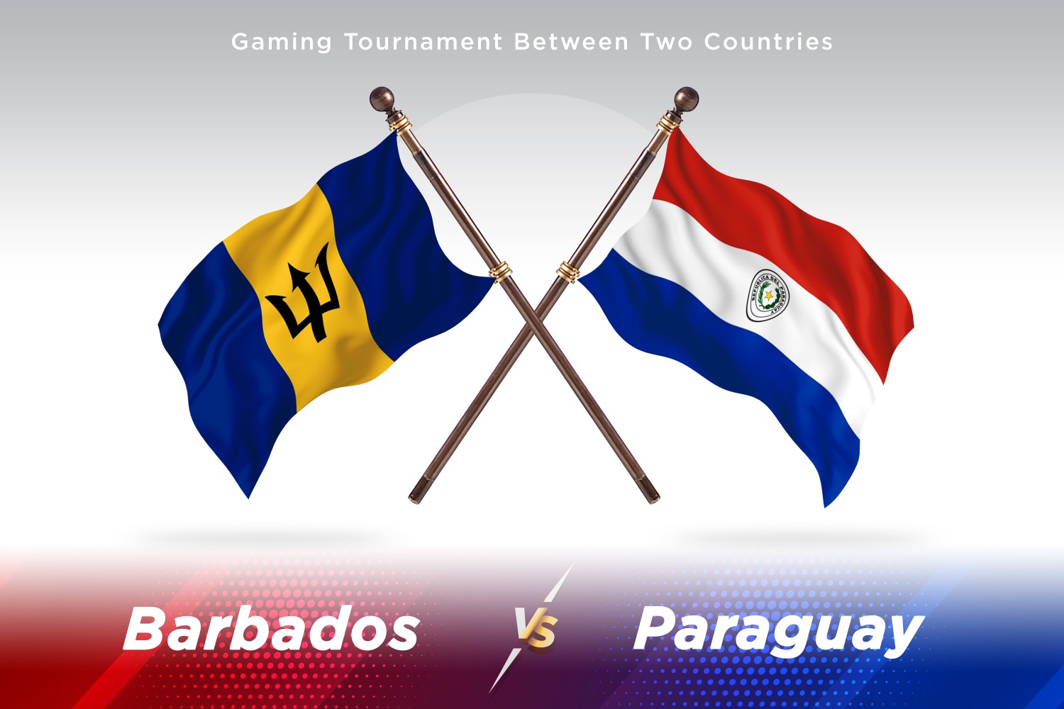 Barbados versus Paraguay Two Flags