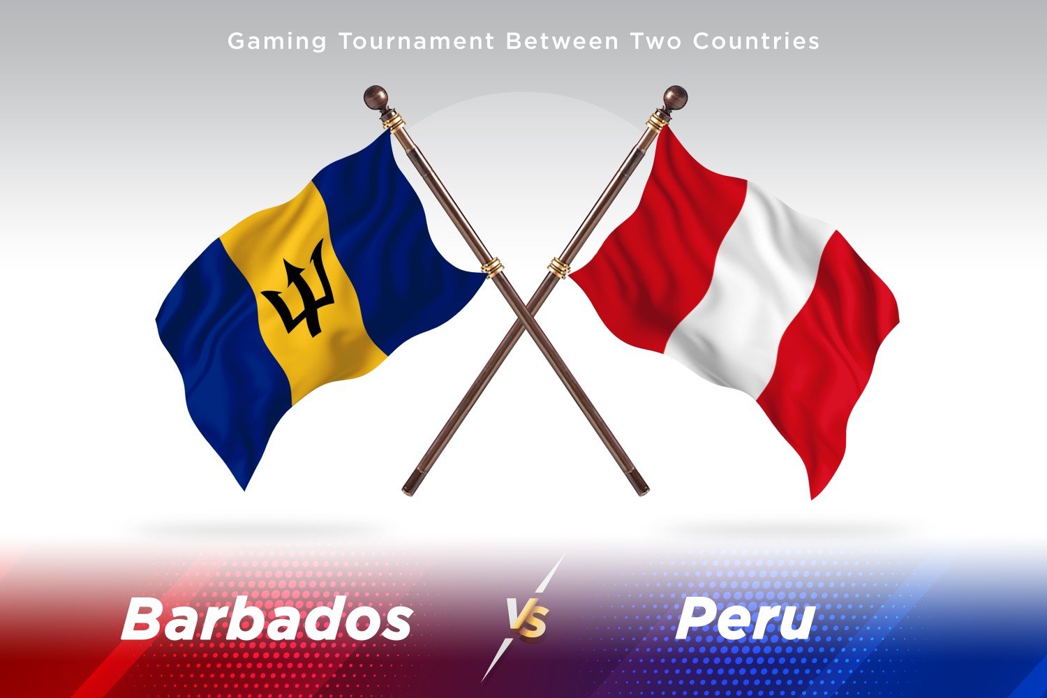 Barbados versus Peru Two Flags