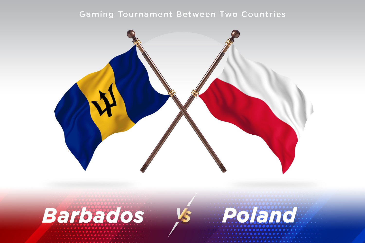 Barbados versus Poland Two Flags