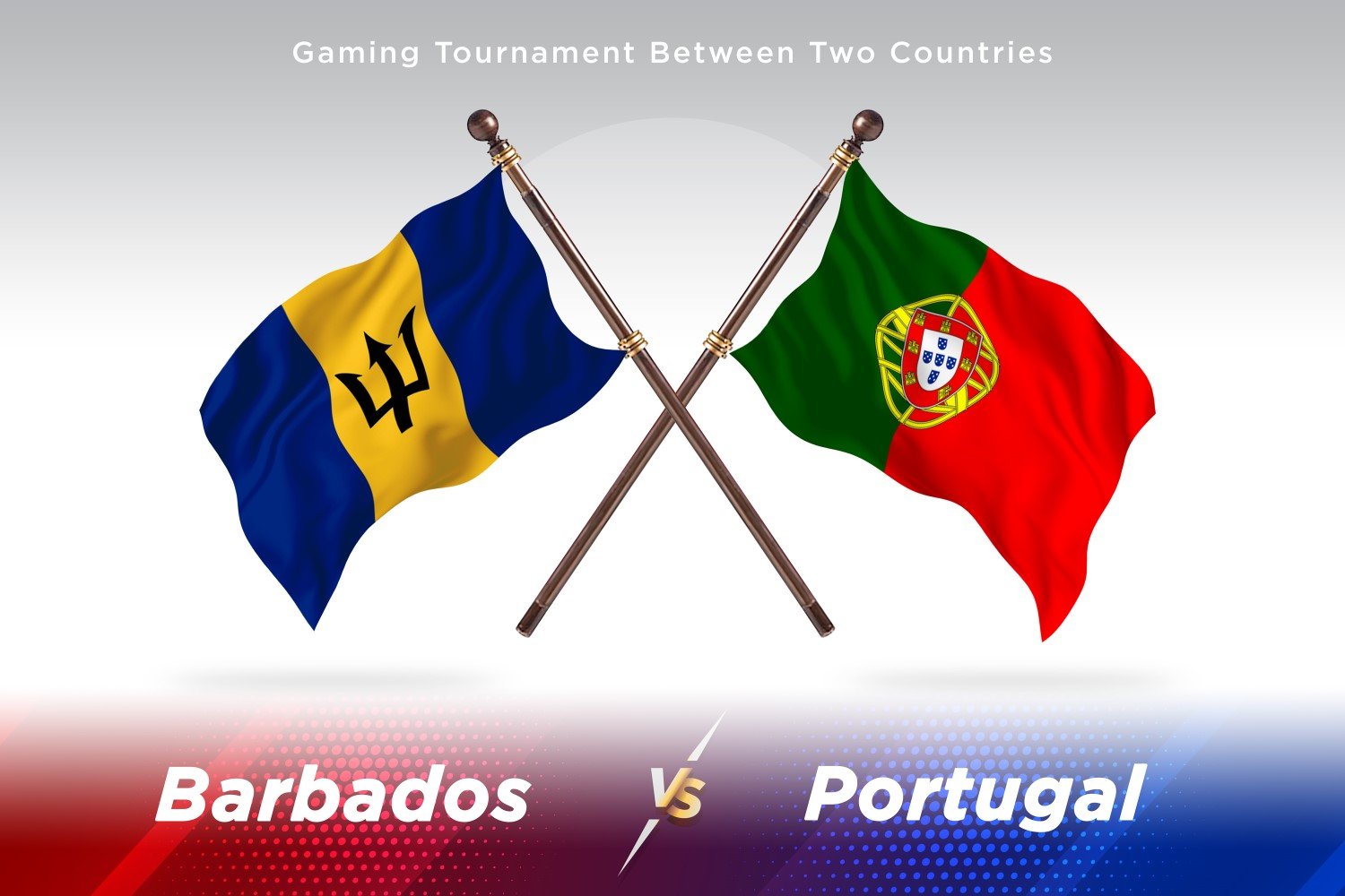 Barbados versus Portugal Two Flags