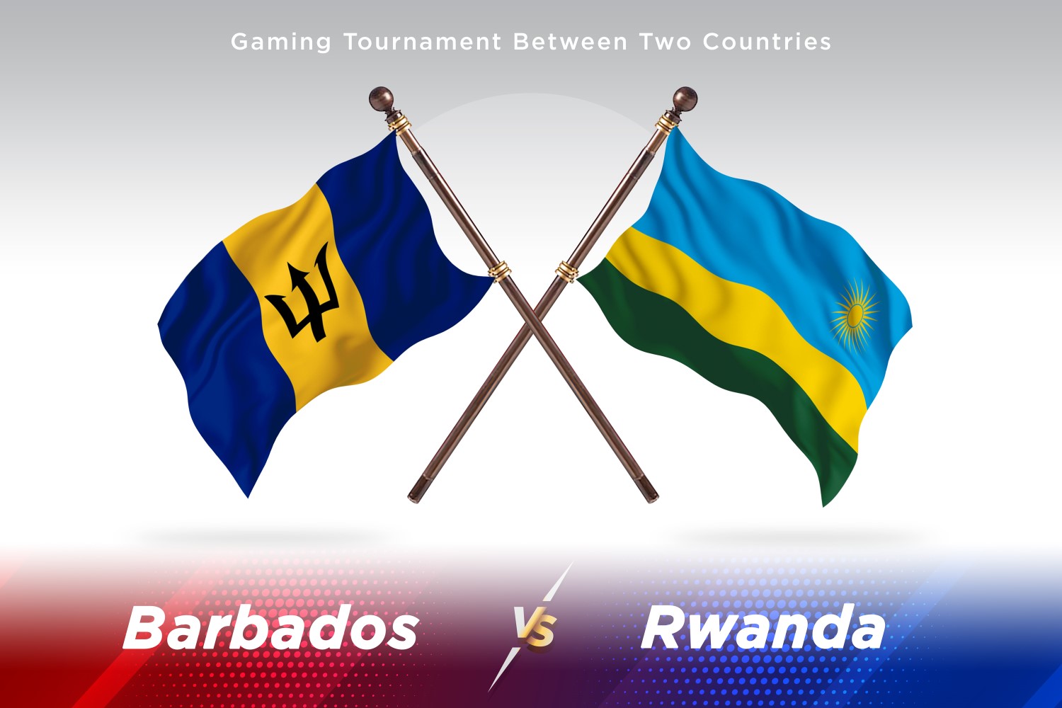 Barbados versus Rwanda Two Flags