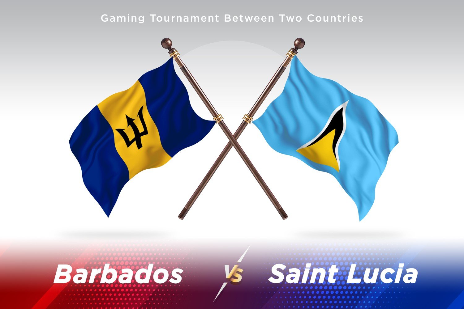 Barbados versus saint Lucia Two Flags