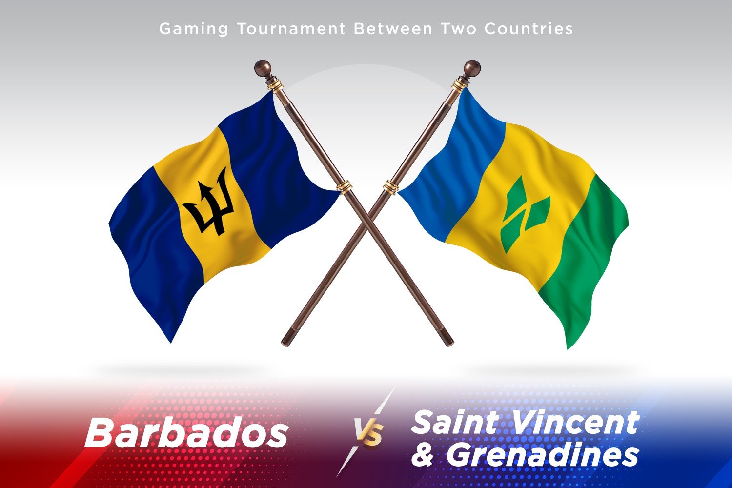 Barbados versus saint Vincent and the grenadines Two Flags