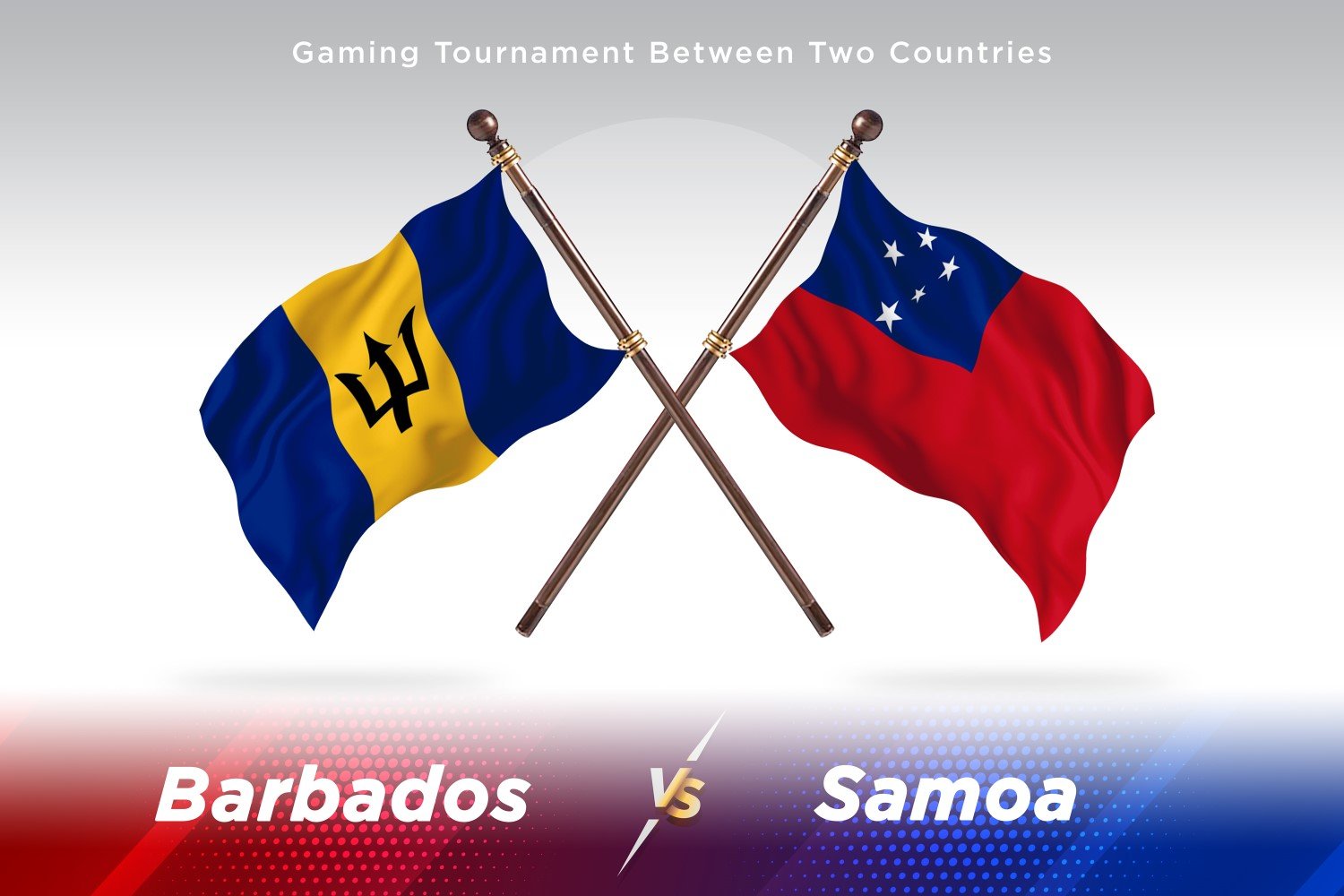 Barbados versus Samoa Two Flags