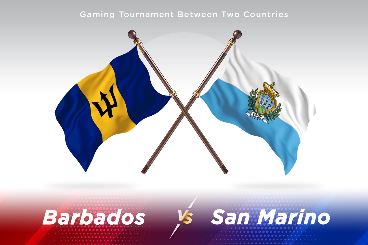 Barbados versus san Marino Two Flags