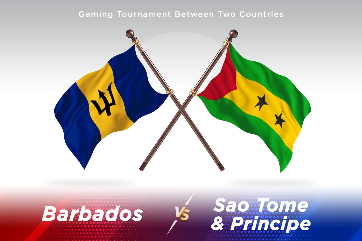 Barbados versus Sao tome and Principe Two Flags