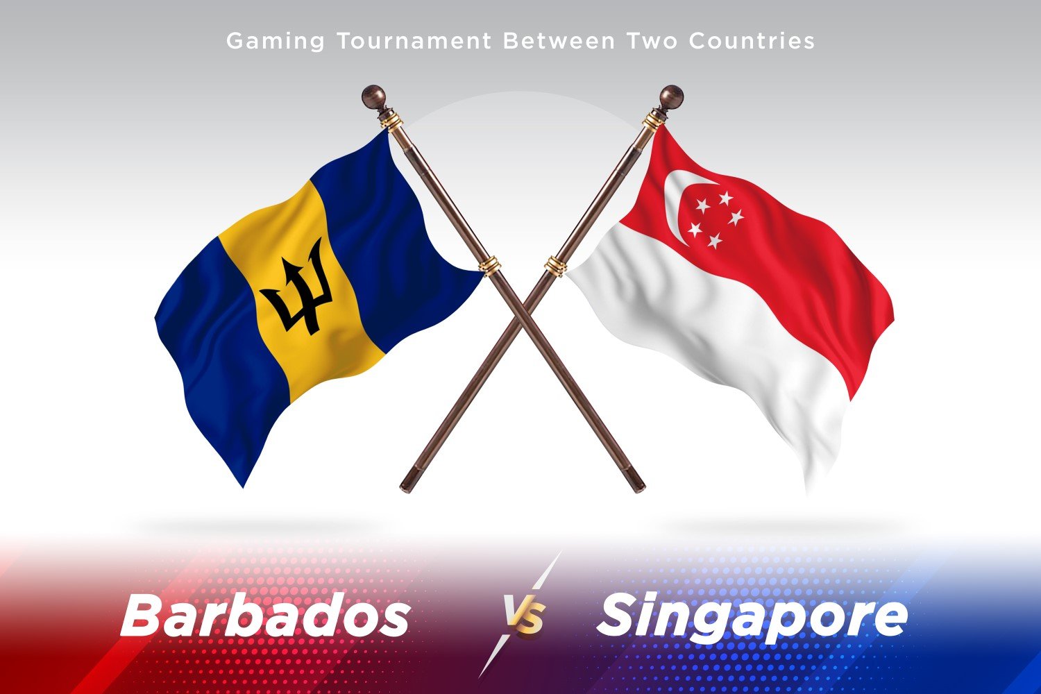 Barbados versus singapore Two Flags