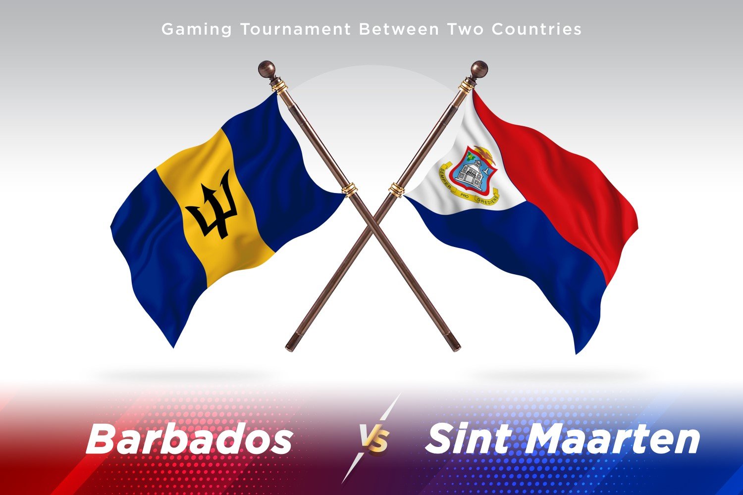 Barbados versus Sint marten Two Flags