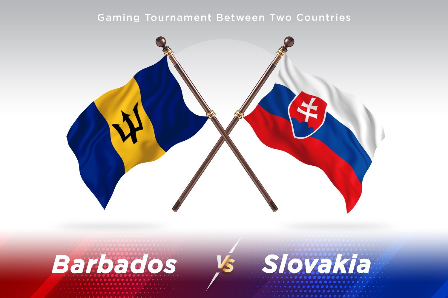 Barbados versus Slovakia Two Flags