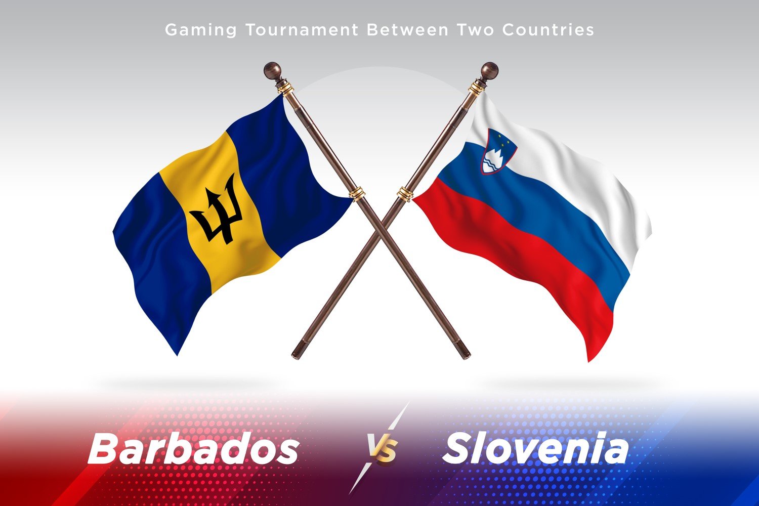 Barbados versus Slovenia Two Flags