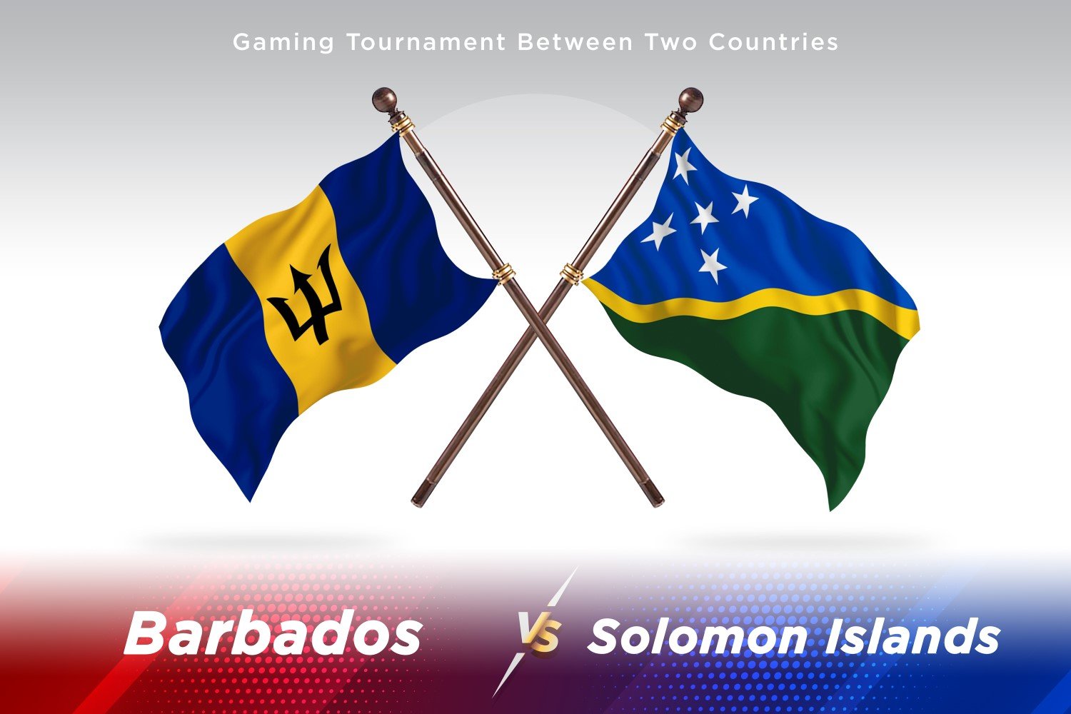 Barbados versus Solomon islands Two Flags