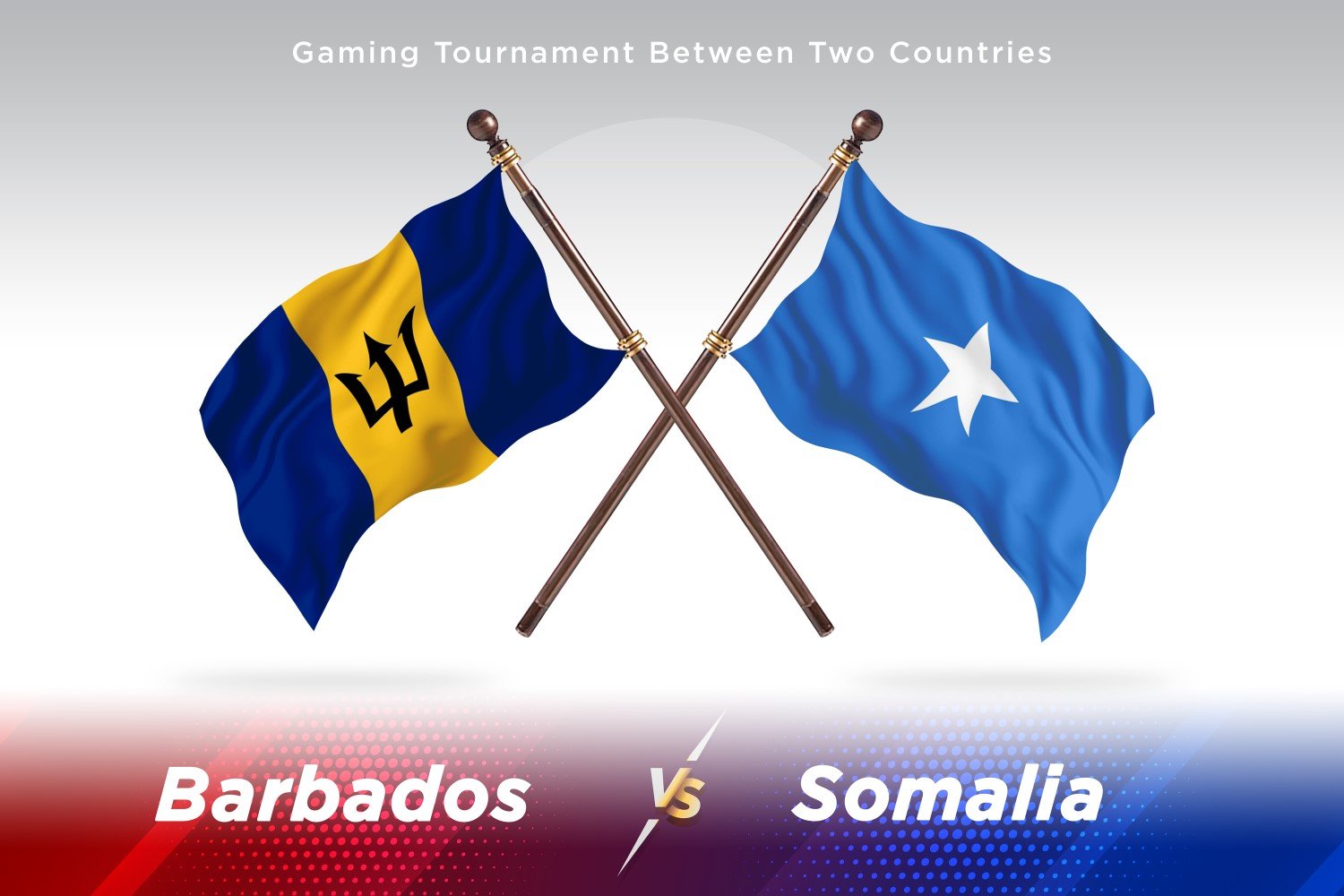 Barbados versus Somalia Two Flags