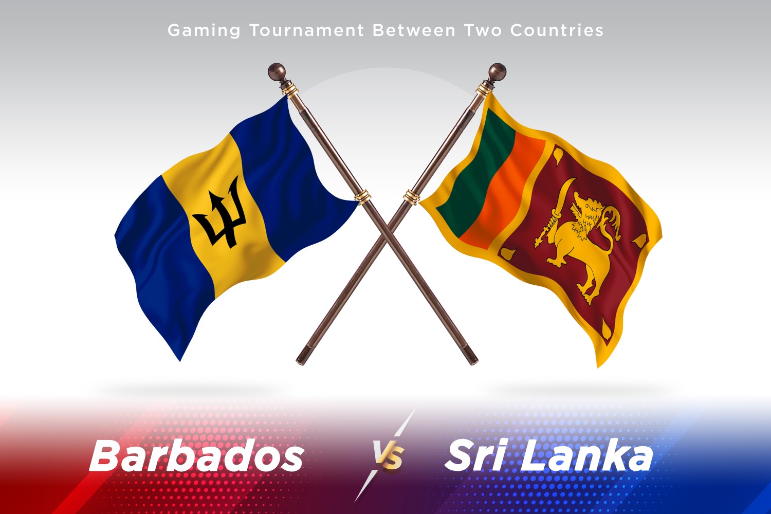 Barbados versus Sri Lanka Two Flags